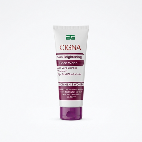 Cigna Skin Brightening Face Wash tube on a white background