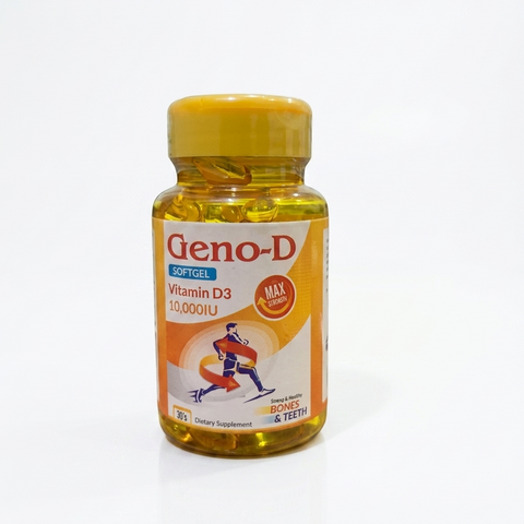 Geno-D Vitamin D3 supplement bottle on a white background